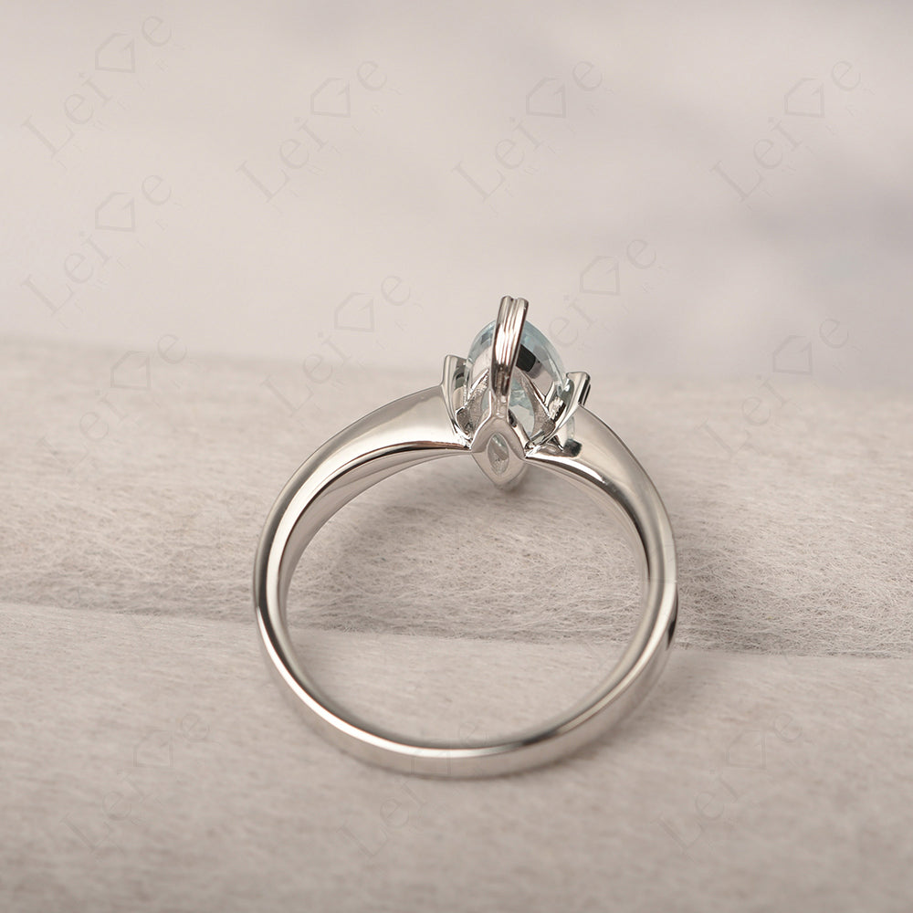 Aquamarine Wedding Ring Marquise Solitaire Ring