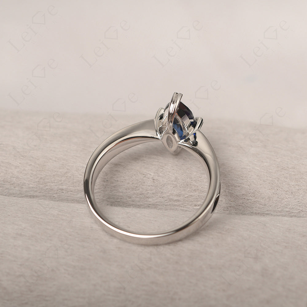 Sapphire Wedding Ring Marquise Solitaire Ring