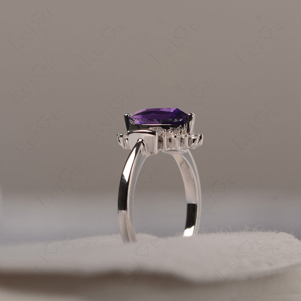 Marquise Amethyst Engagement Ring White Gold
