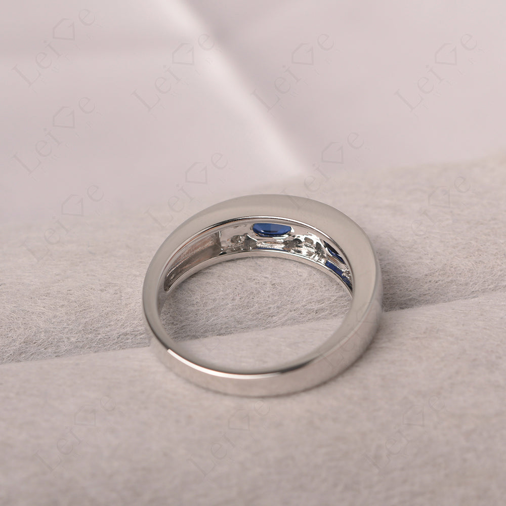 Oval Cut Sapphire Toi Et Moi Wide Band Ring