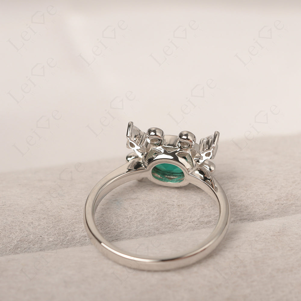 Oval Shape Bezel Set Emerald Crab Rings