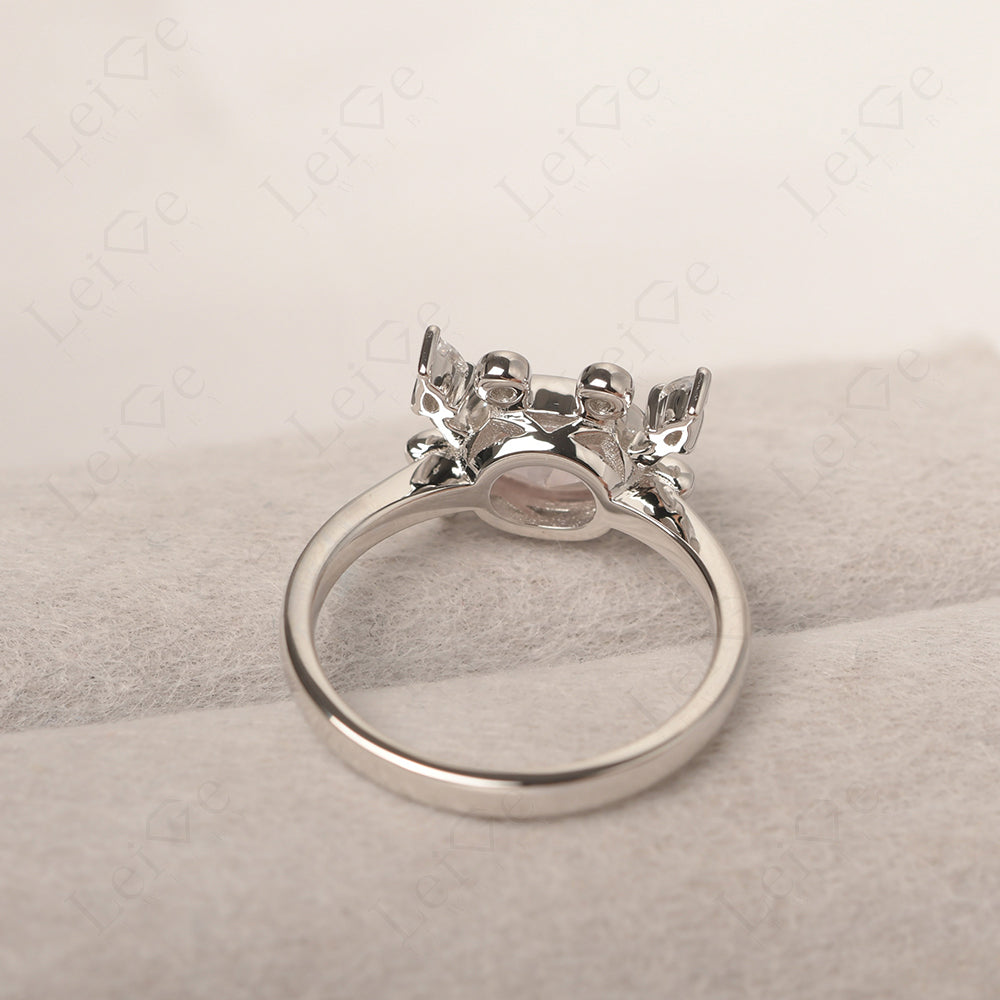 Oval Shape Bezel Set Morganite Crab Rings