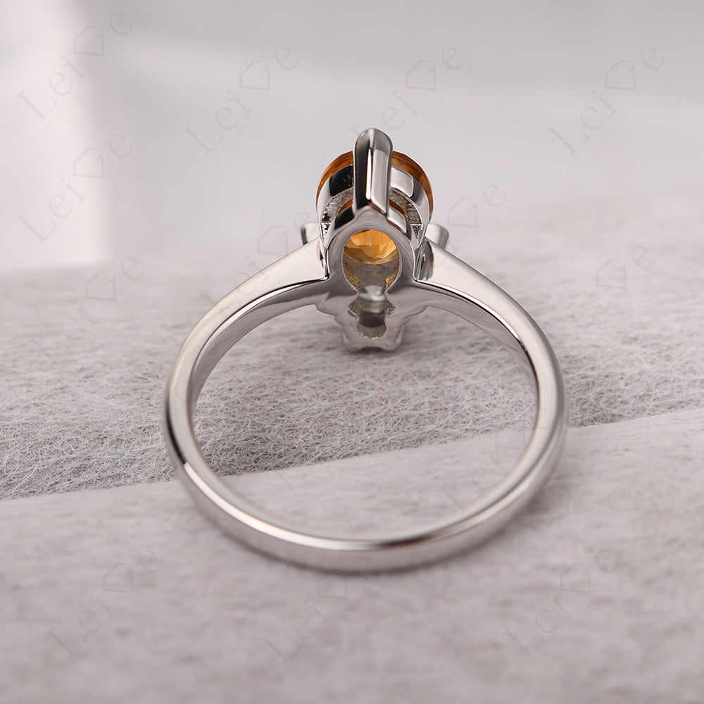 Citrine Wedding Ring Bee Ring Sterling Silver
