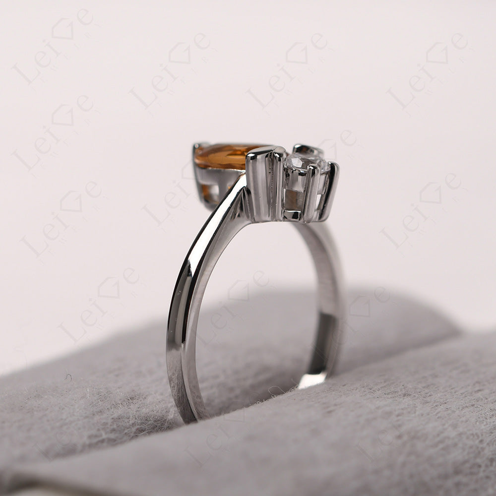 Citrine Wedding Ring Bee Ring Sterling Silver