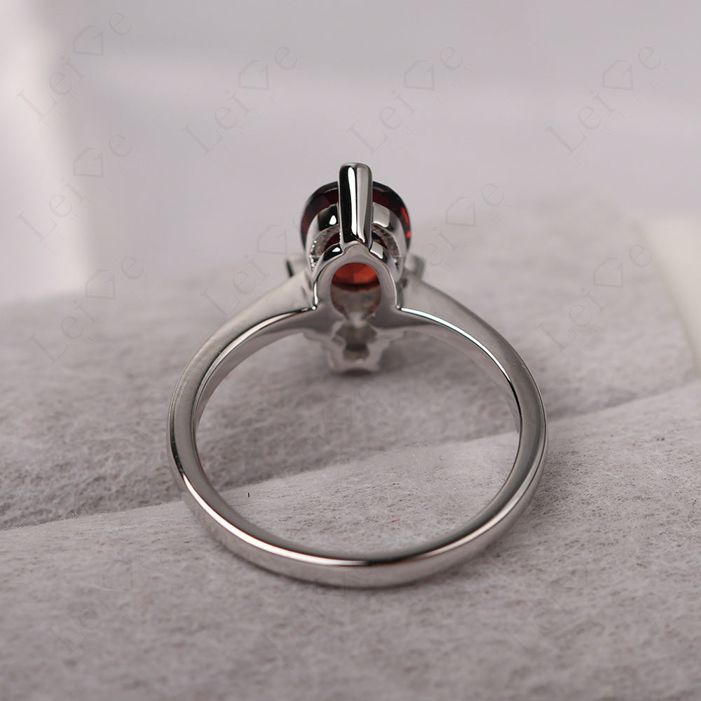 Garnet Wedding Ring Bee Ring Sterling Silver