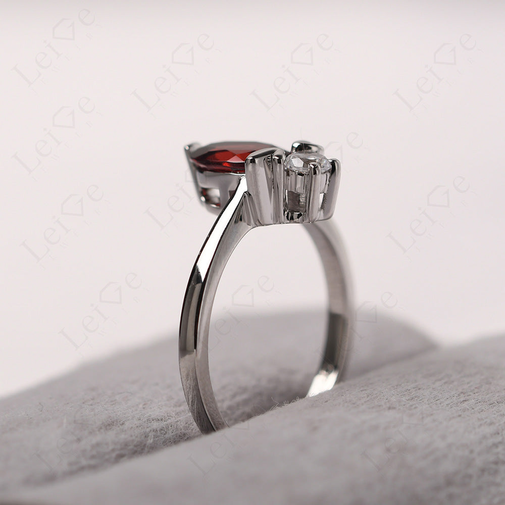 Garnet Wedding Ring Bee Ring Sterling Silver