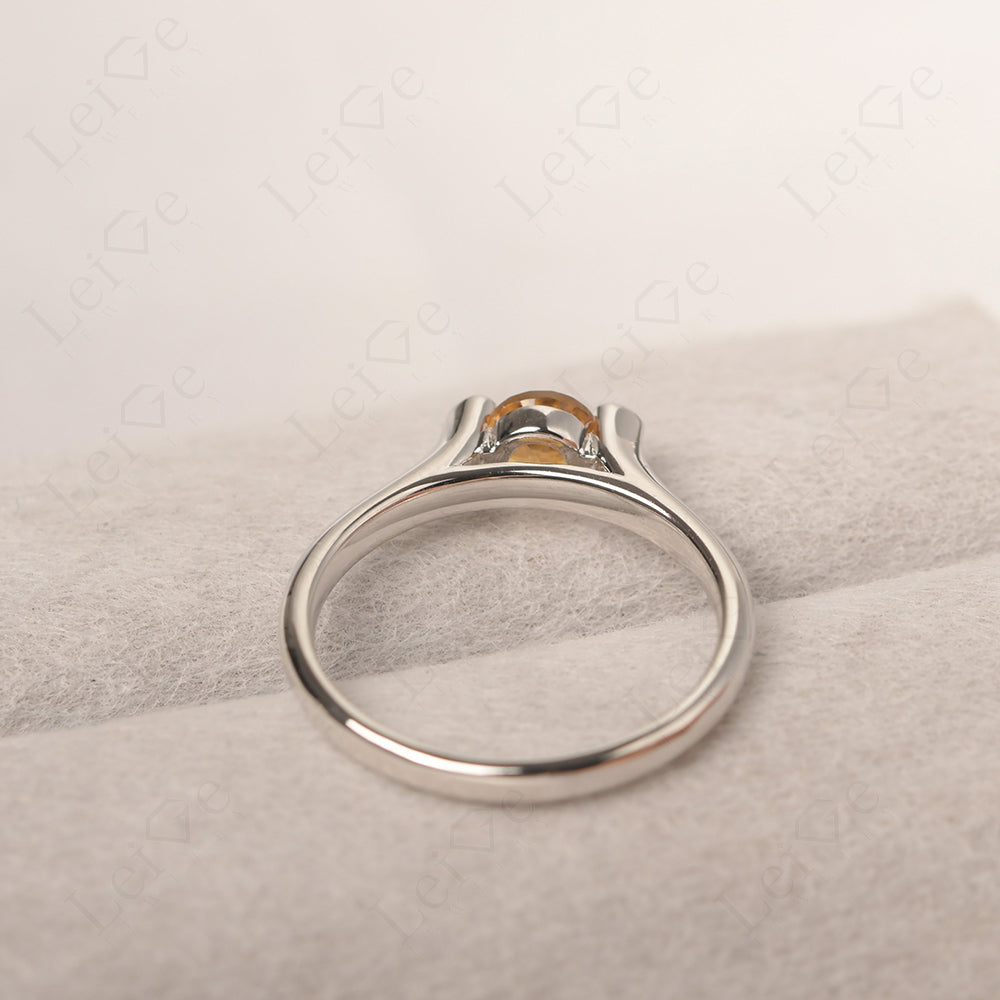 Dainty Citrine Ring Solitaire Engagement Ring