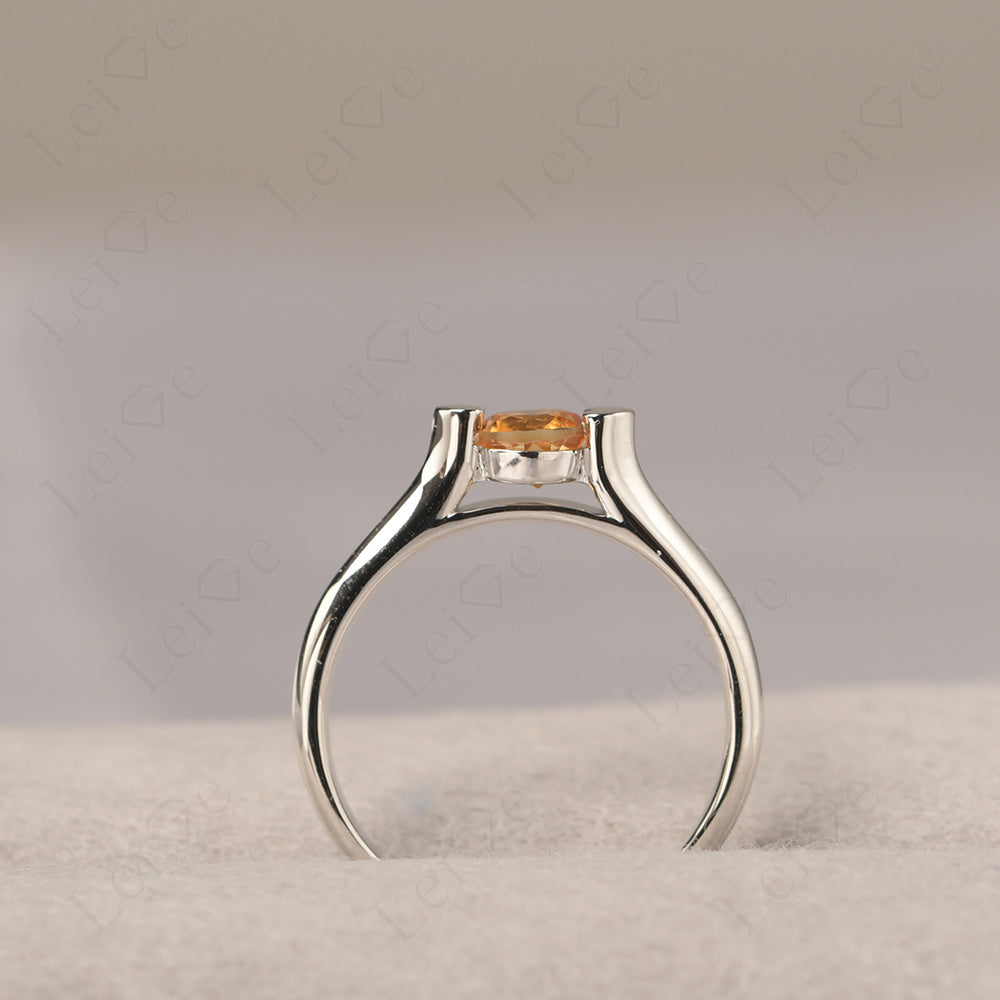 Dainty Citrine Ring Solitaire Engagement Ring