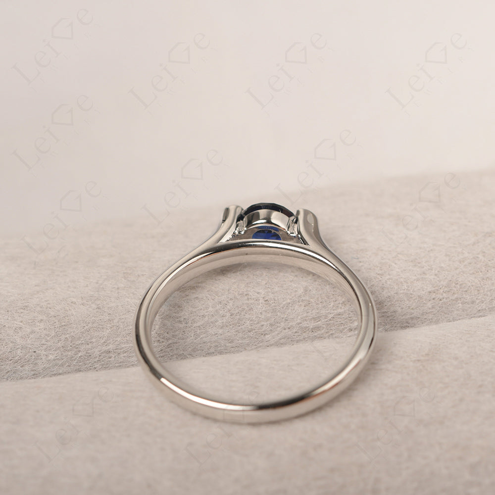 Dainty Sapphire Ring Solitaire Engagement Ring