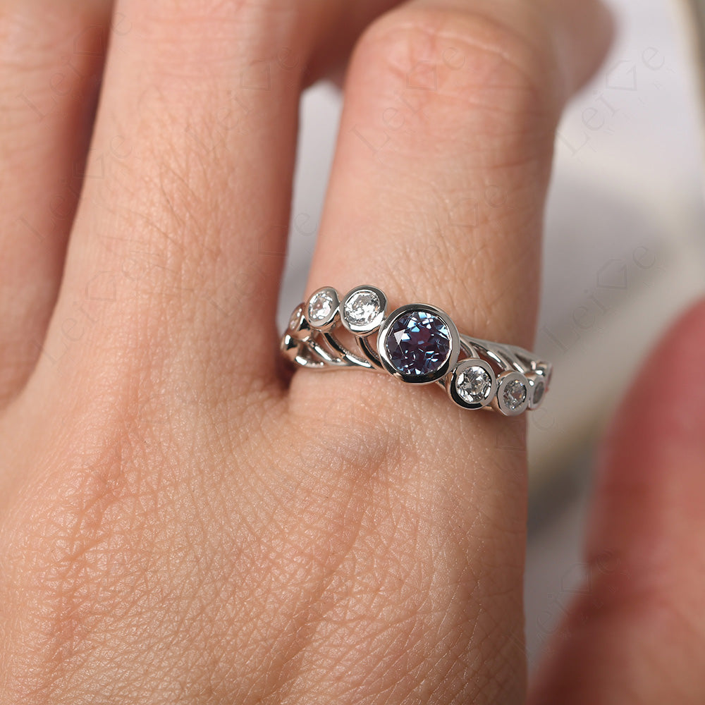 Twisted Multi Stone Alexandrite Ring