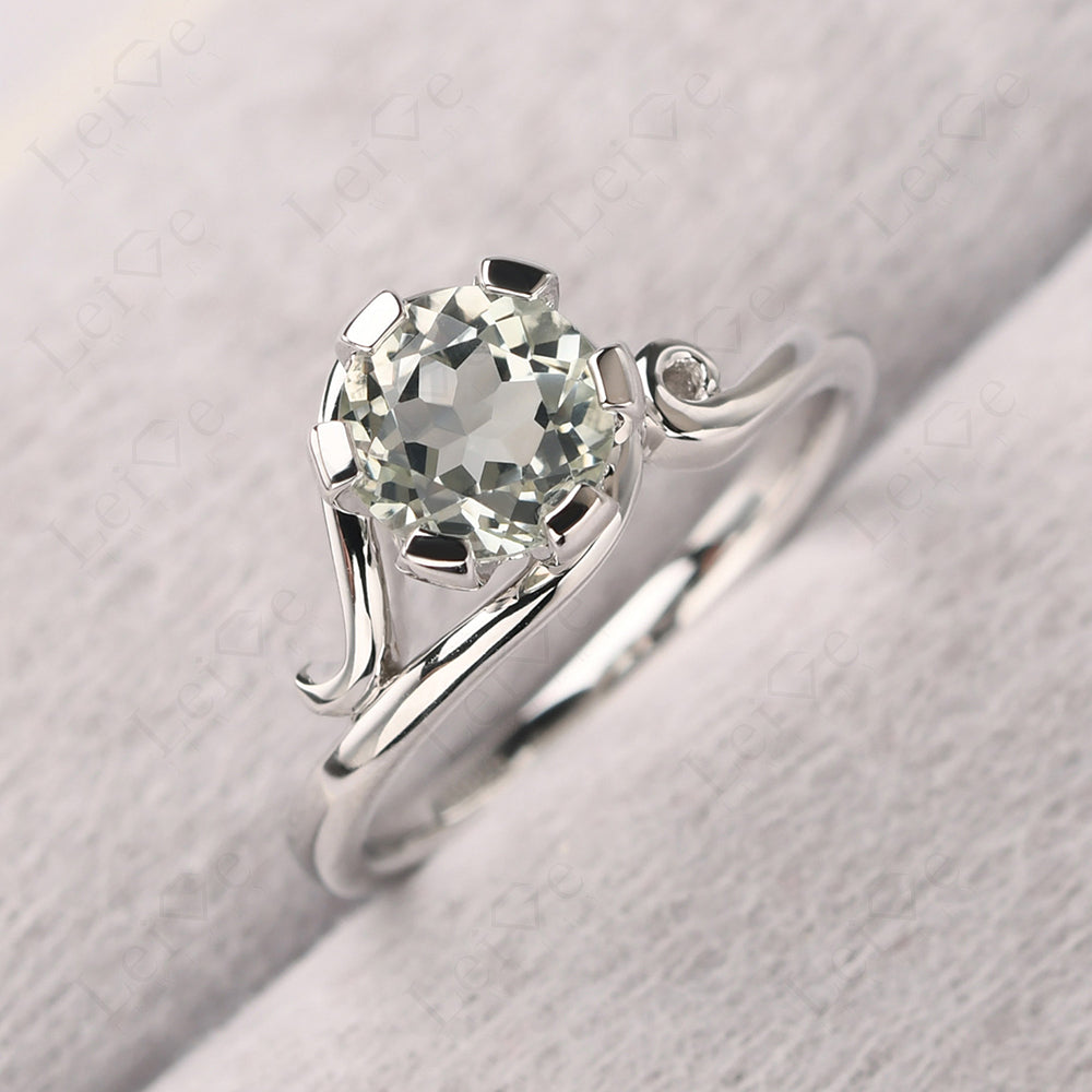 Non-traditional Green Amethyst Ring