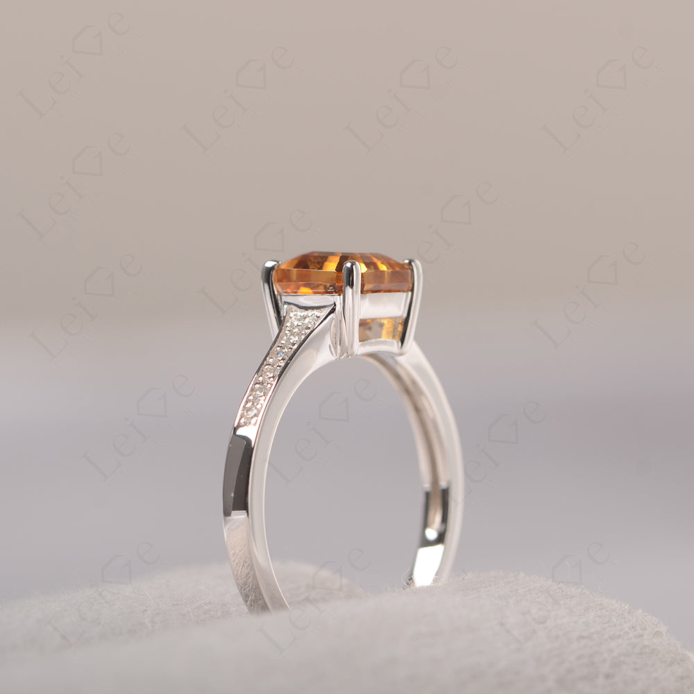 Citrine Ring Asscher Cut Engagement Ring