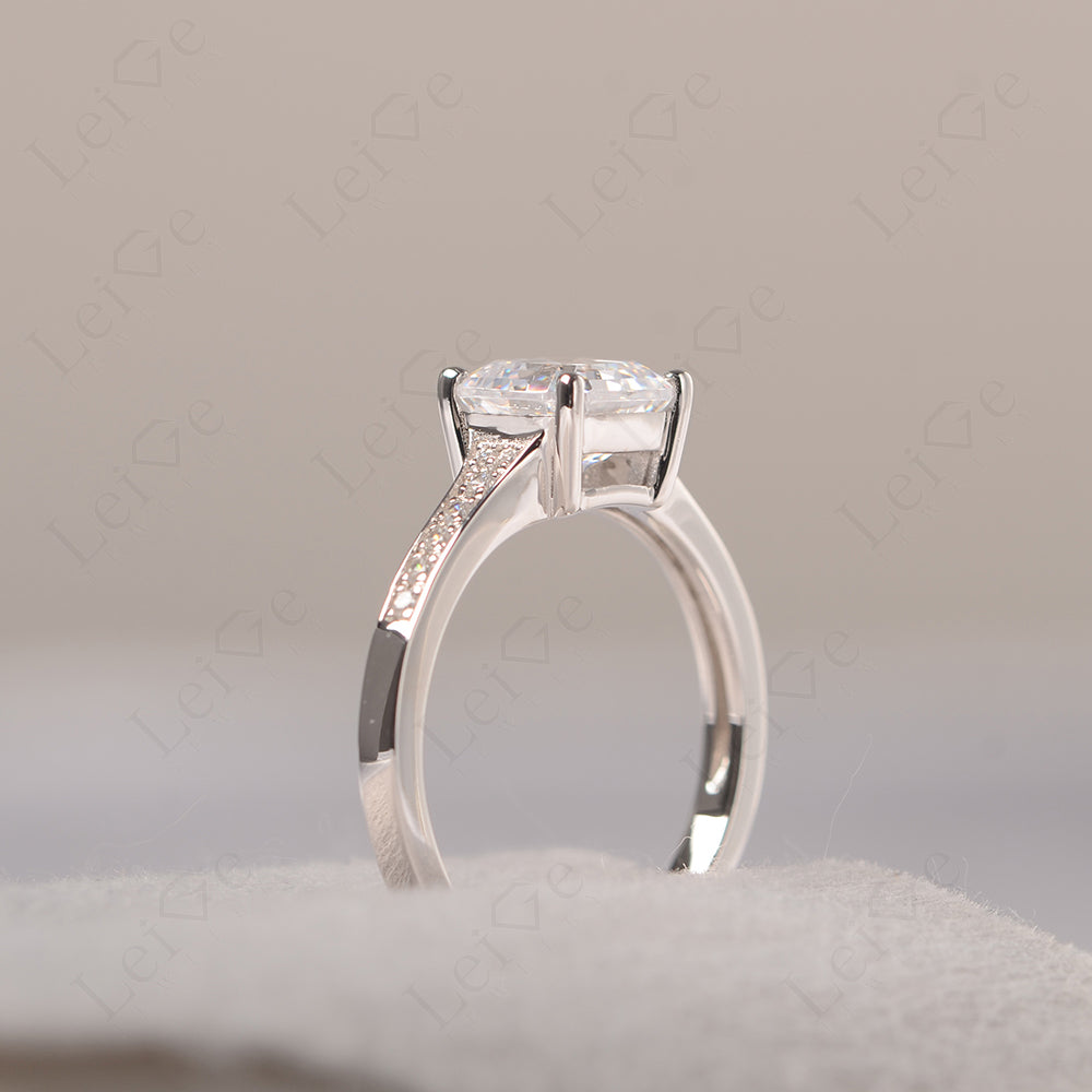 Cubic Zirconia Ring Asscher Cut Engagement Ring