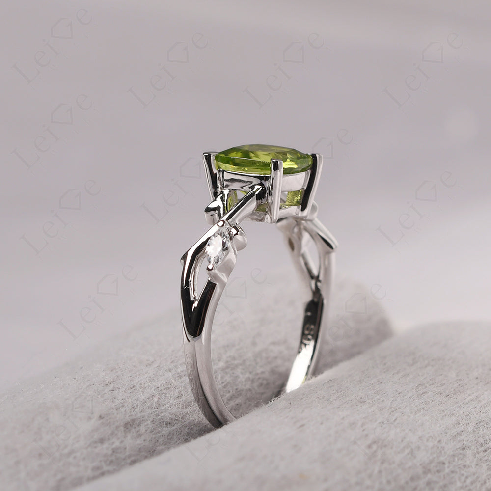 Cushion Cut Peridot Ring