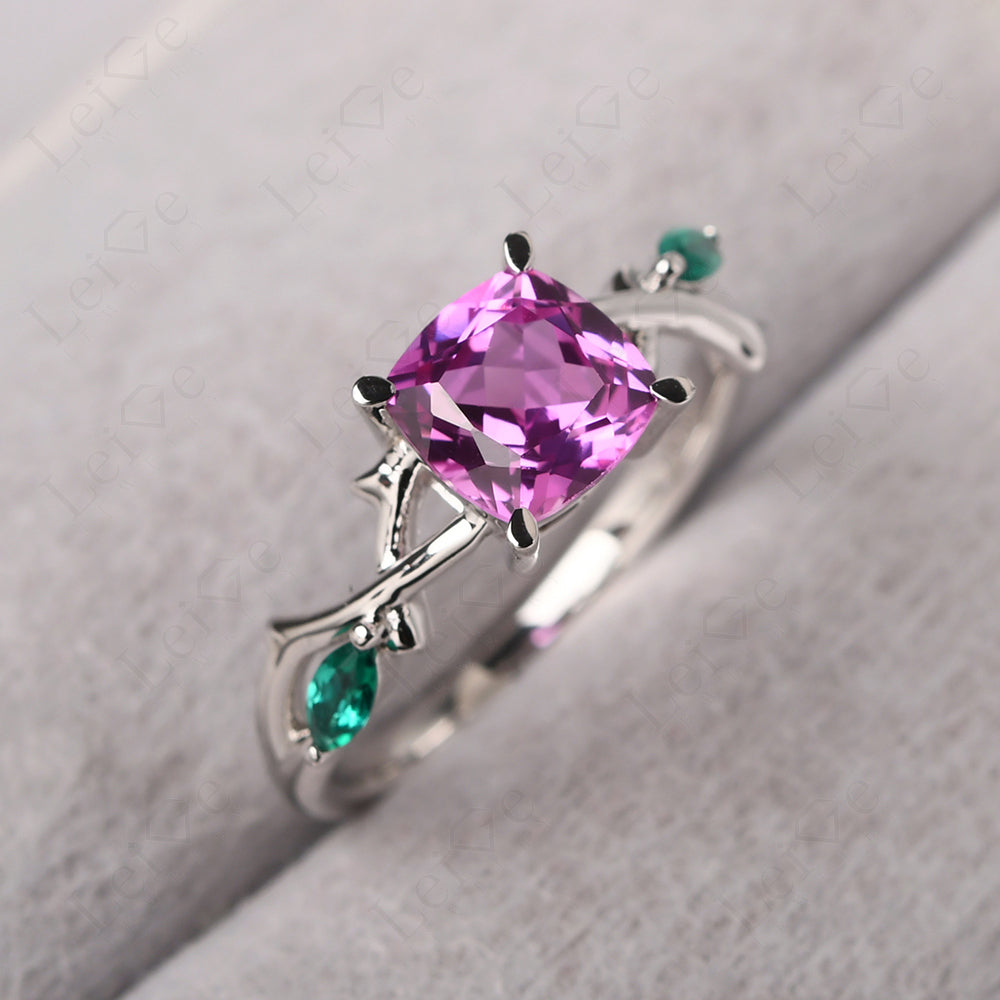Cushion Cut Pink Sapphire Ring