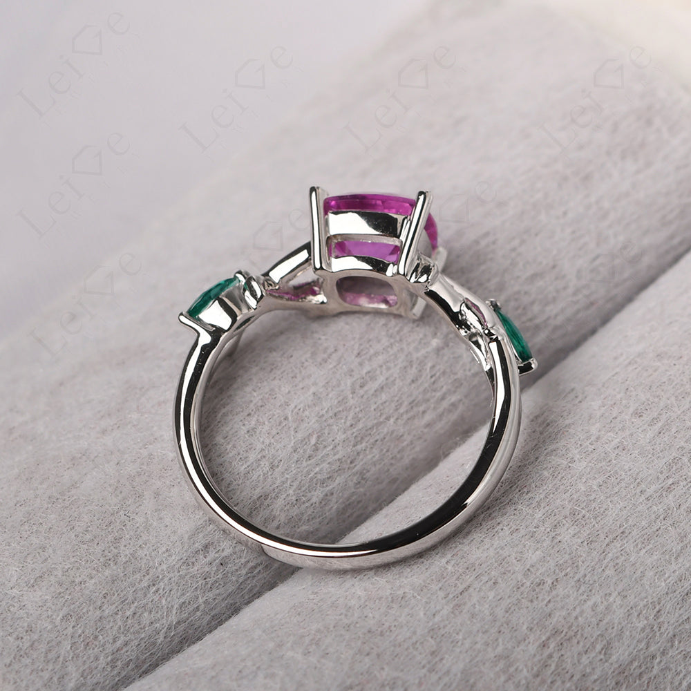Cushion Cut Pink Sapphire Ring