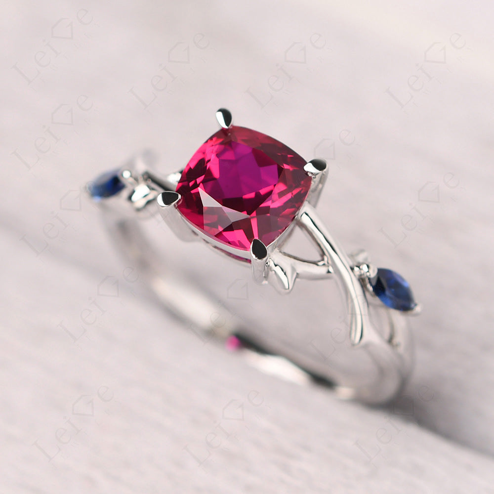 Cushion Cut Ruby Ring