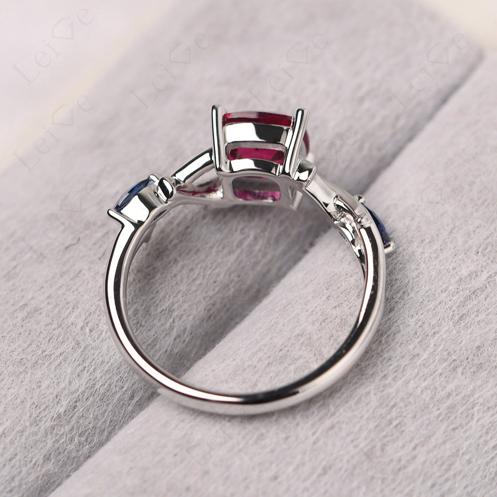 Cushion Cut Ruby Ring