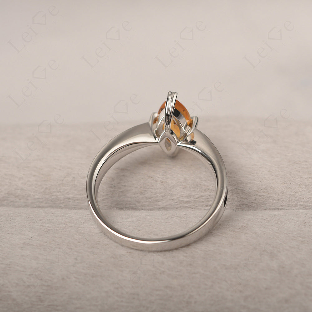 Citrine Wedding Ring Marquise Solitaire Ring