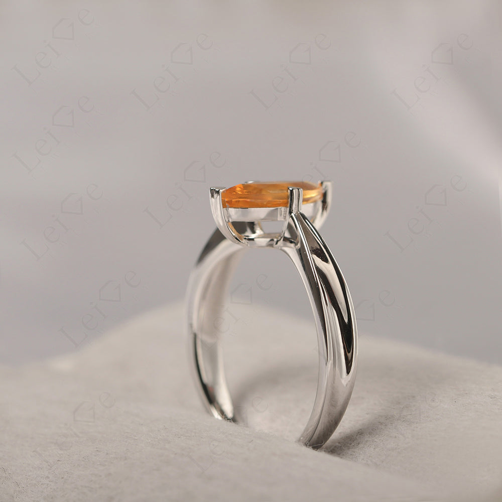 Citrine Wedding Ring Marquise Solitaire Ring
