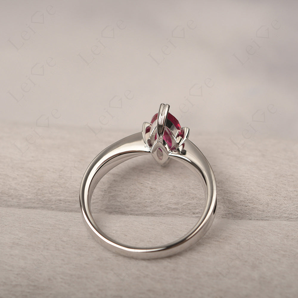 Ruby Wedding Ring Marquise Solitaire Ring