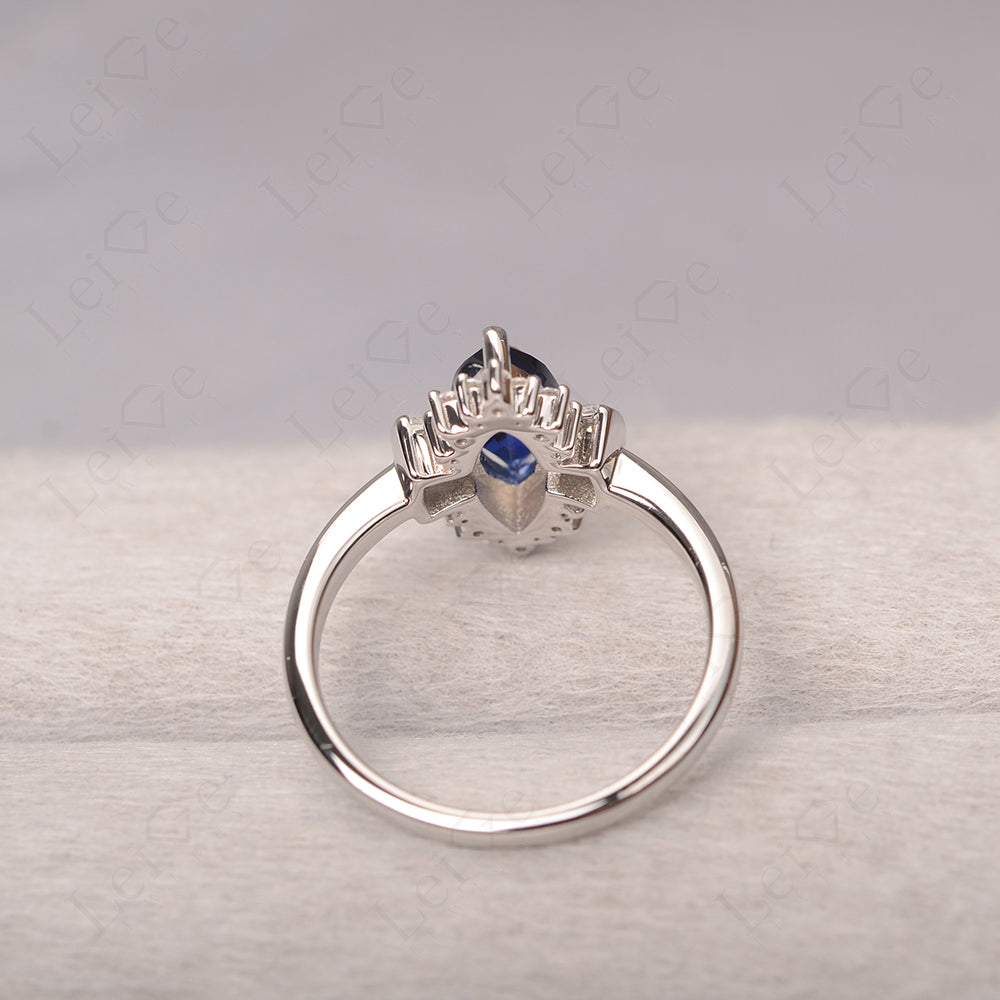 Marquise Sapphire Engagement Ring White Gold