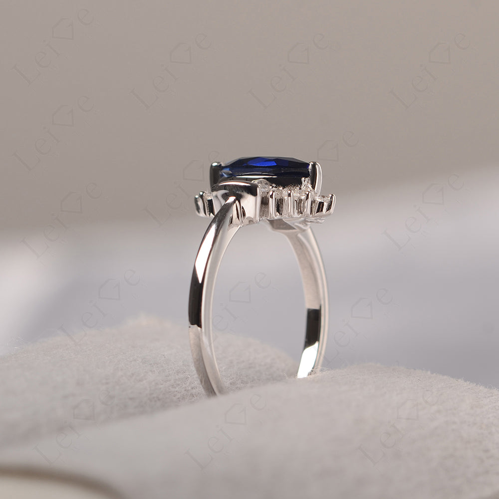 Marquise Sapphire Engagement Ring White Gold