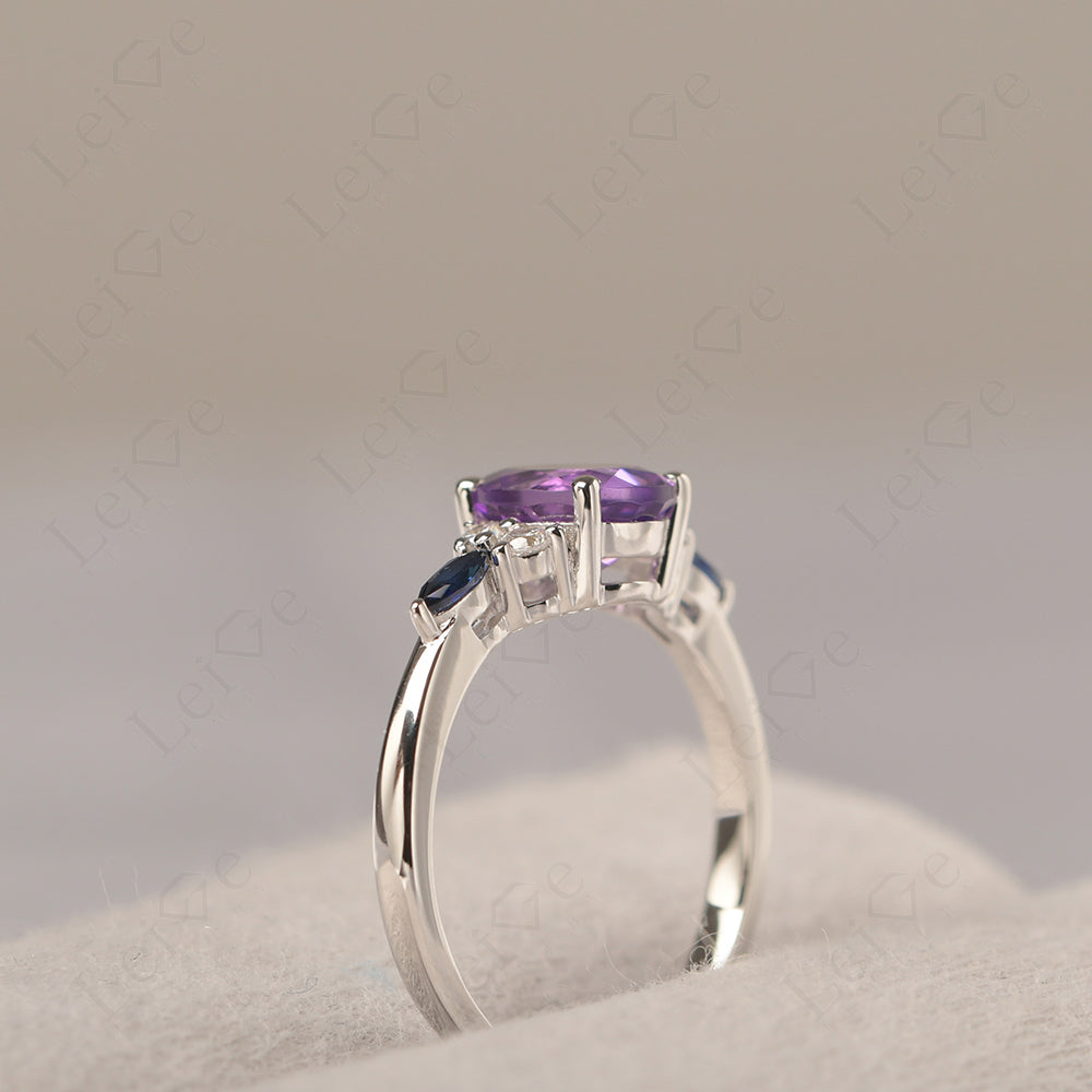 Amethyst Ring Sterling Silver Oval Cut Ring