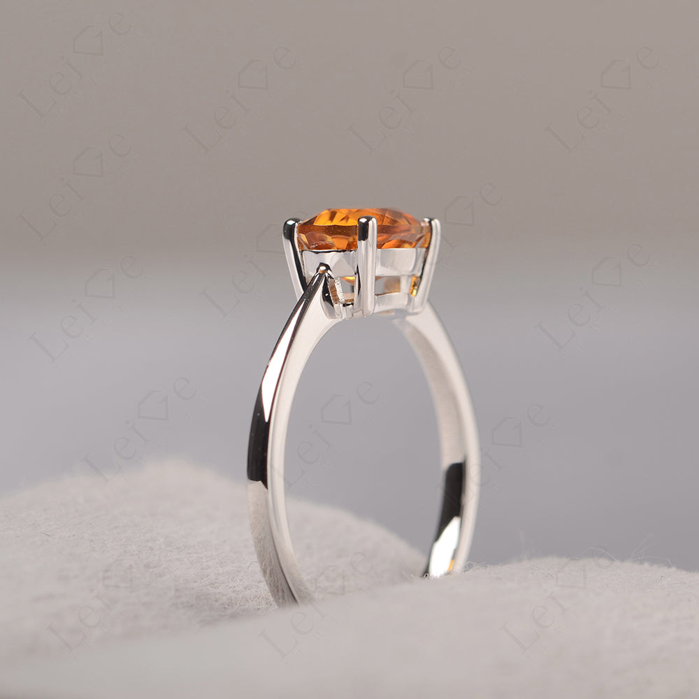 Citrine Horizontal Oval Solitaire Engagement Rings