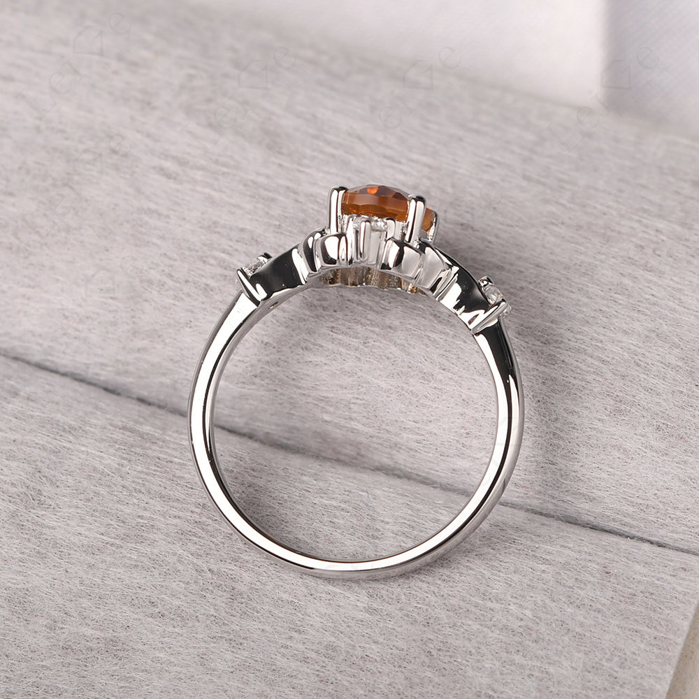 Citrine Ring Oval Vintage Engagement Ring