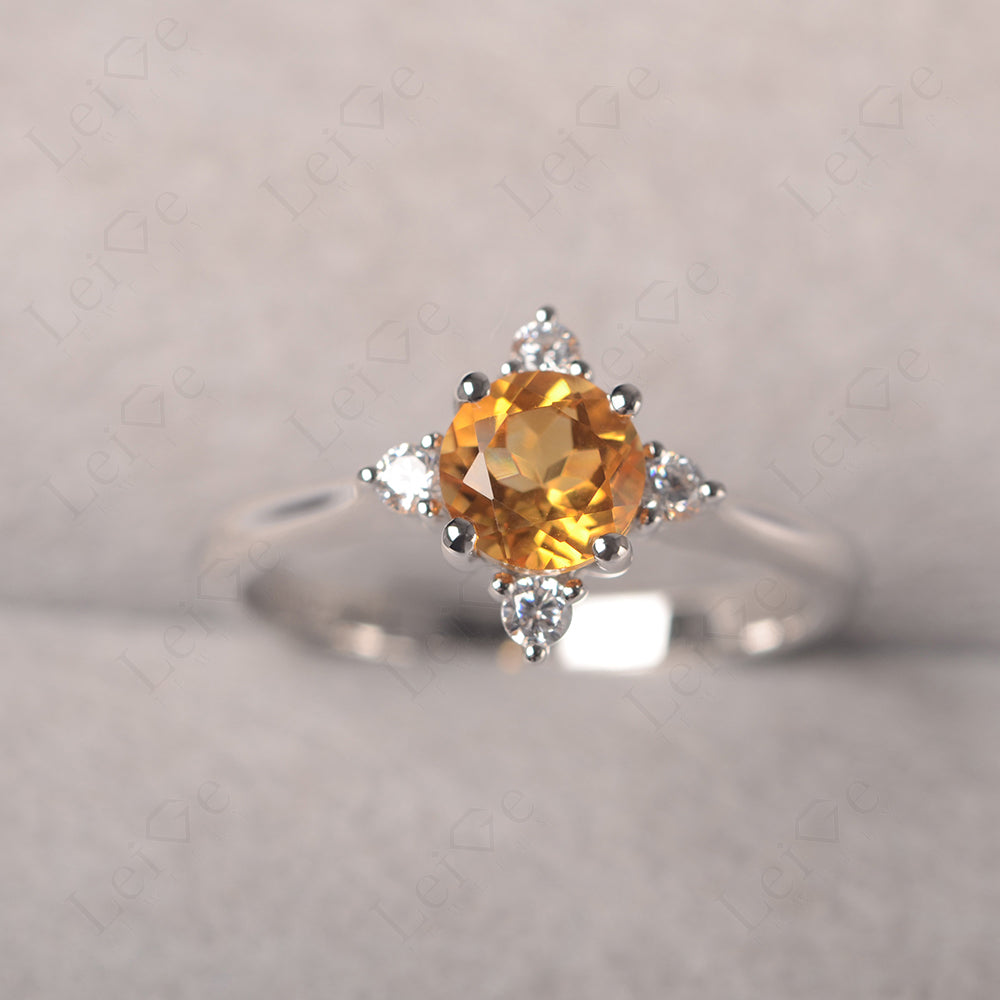 Citrine Ring North Star Ring Yellow Gold