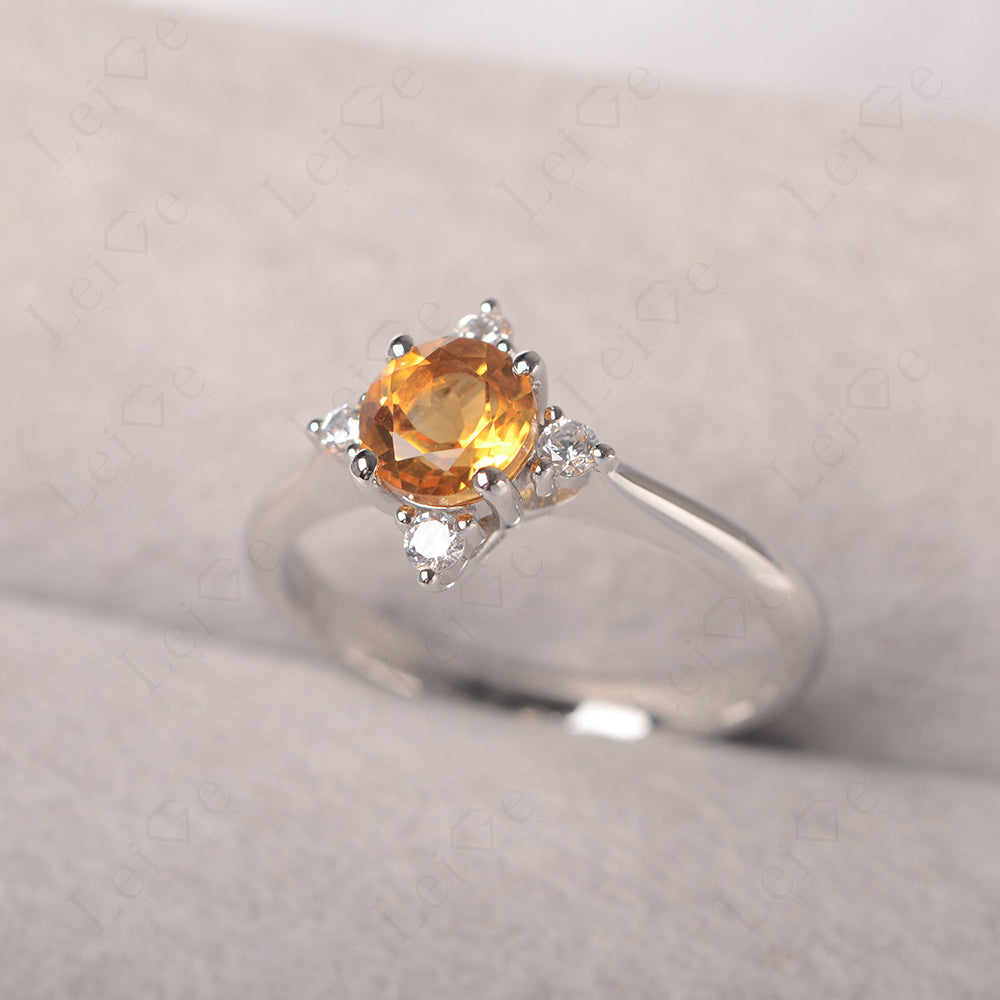 Citrine Ring North Star Ring Yellow Gold