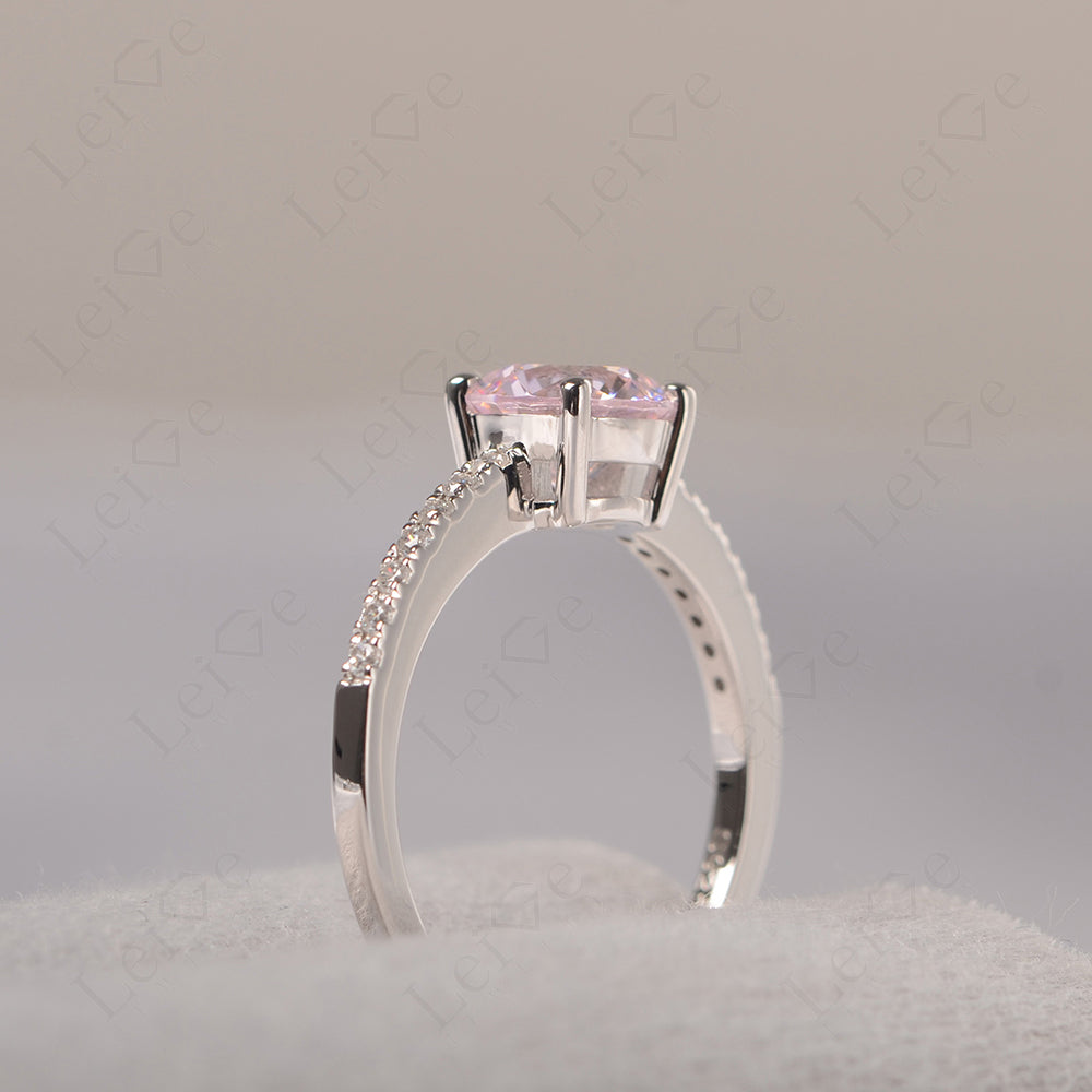 Cubic Zirconia Wedding Ring Round Cut Sterling Silver