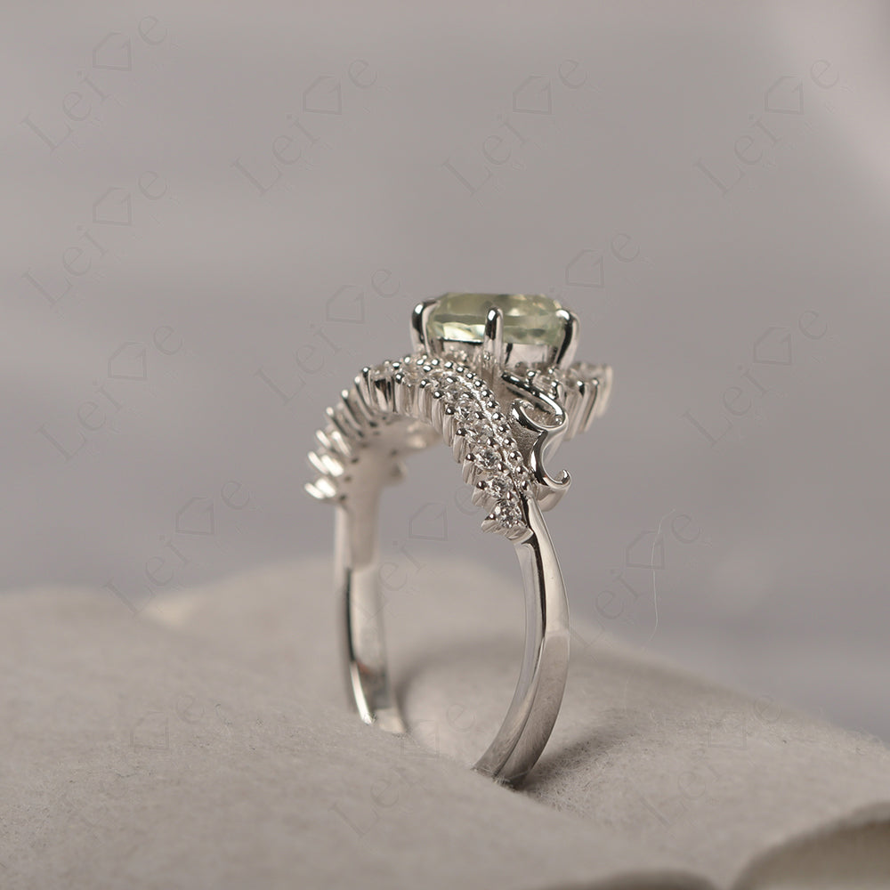 Vintage Green Amethyst Cocktail Ring Yellow Gold