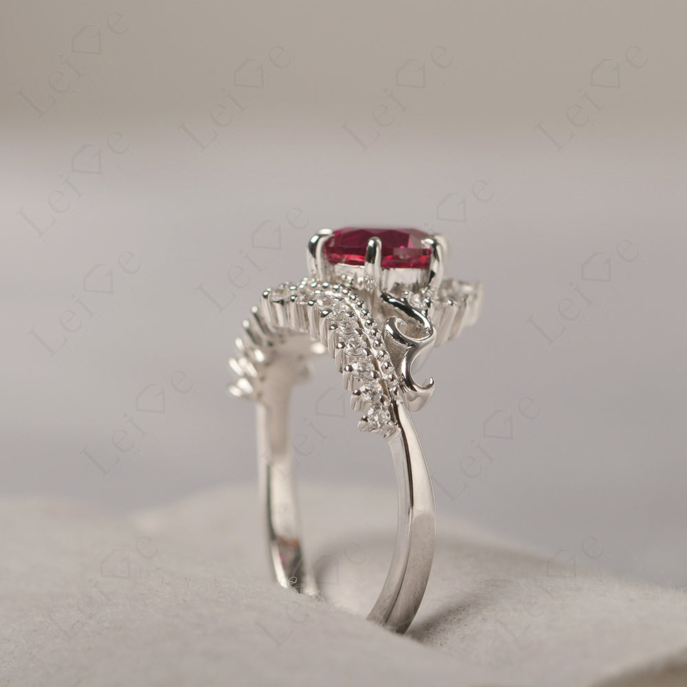 Vintage Ruby Cocktail Ring Yellow Gold