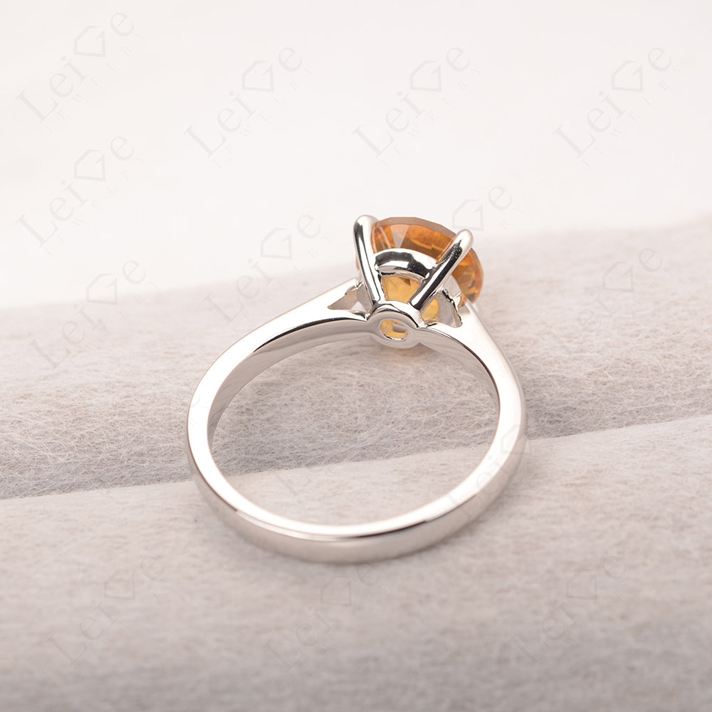 Citrine Cathedral Solitaire Engagement Ring