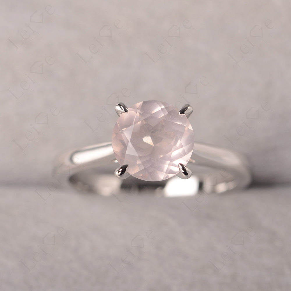 Rose Quartz Cathedral Solitaire Engagement Ring