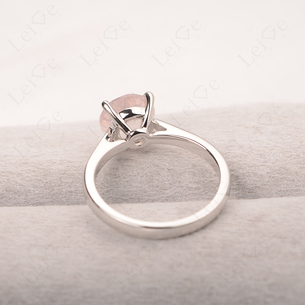 Rose Quartz Cathedral Solitaire Engagement Ring