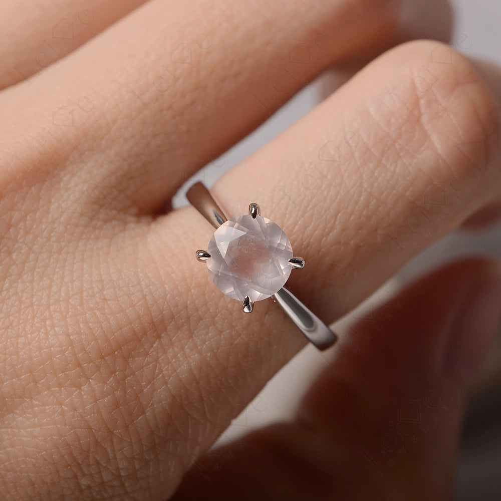 Rose Quartz Cathedral Solitaire Engagement Ring