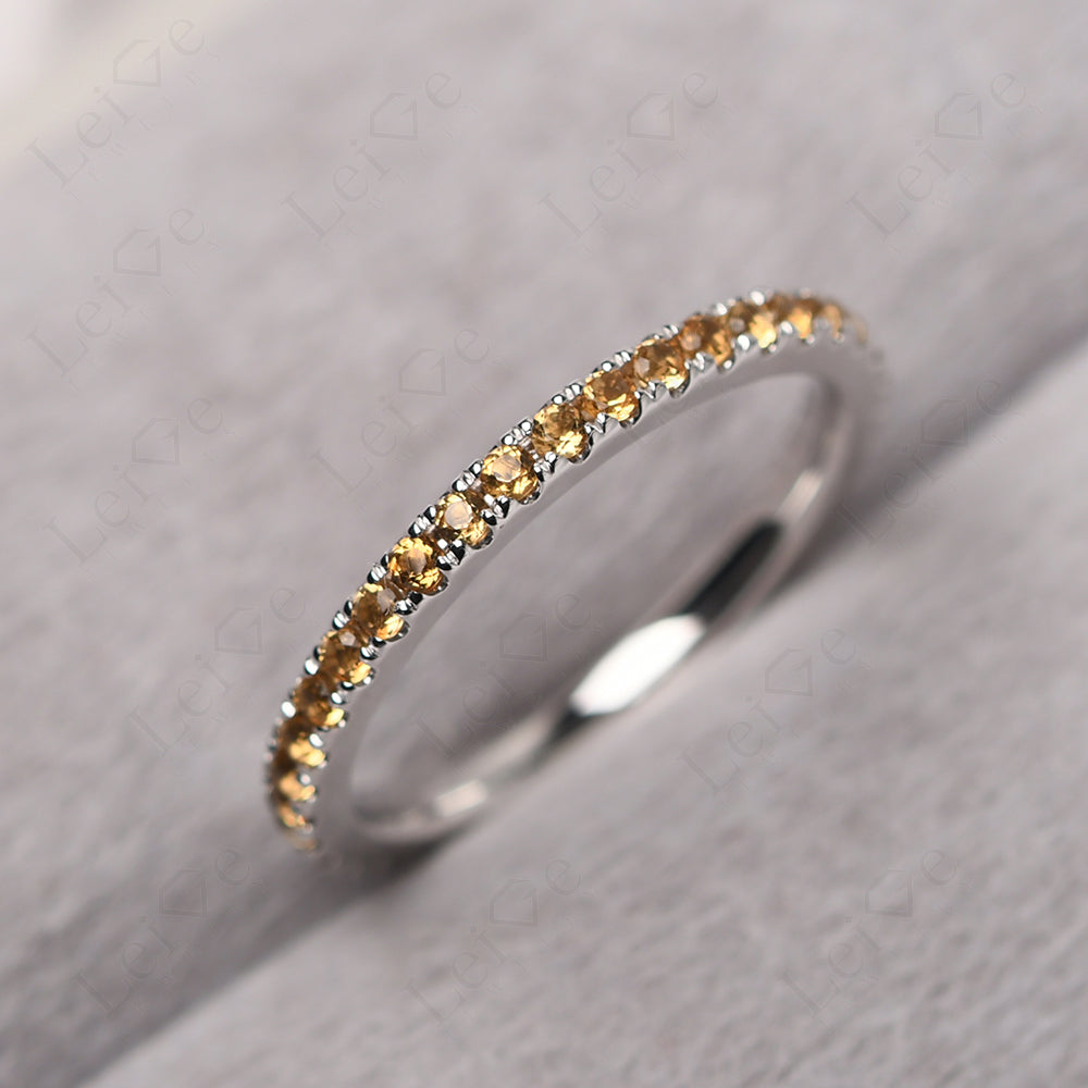 Citrine Eternity Ring Silver