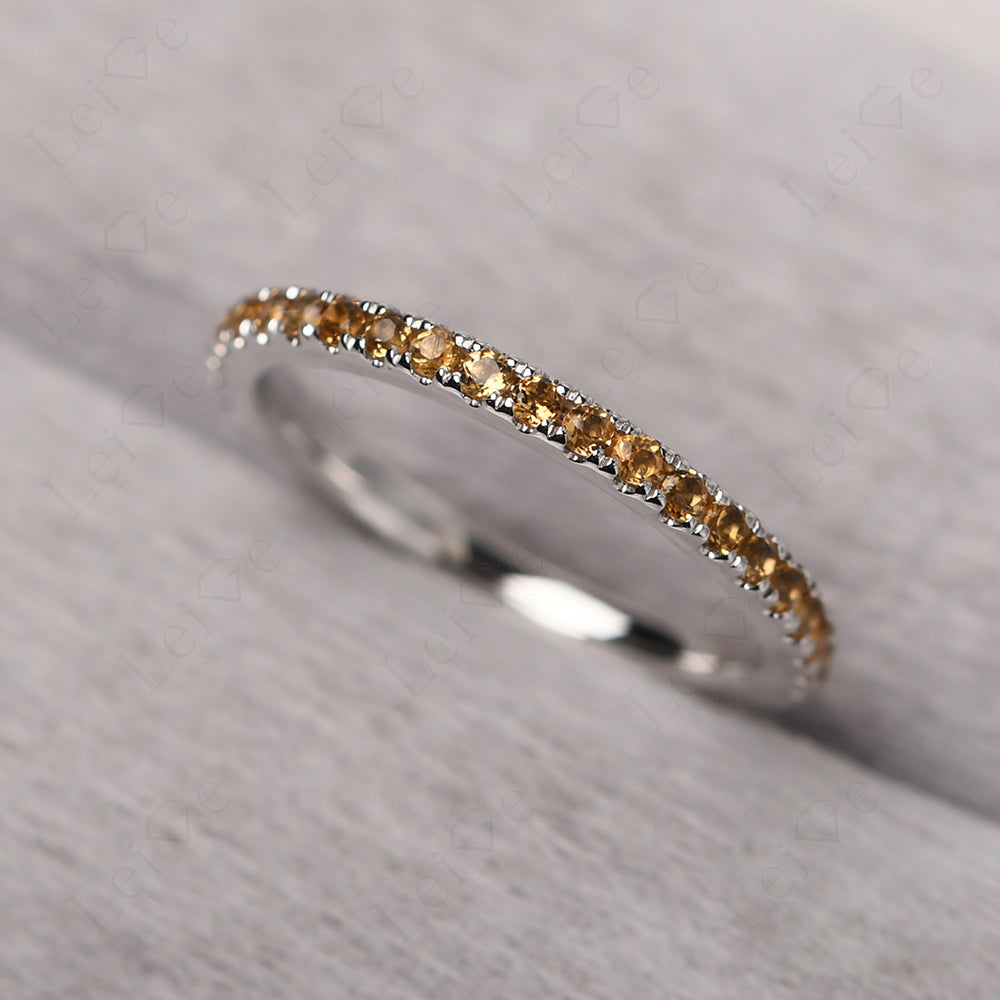 Citrine Eternity Ring Silver