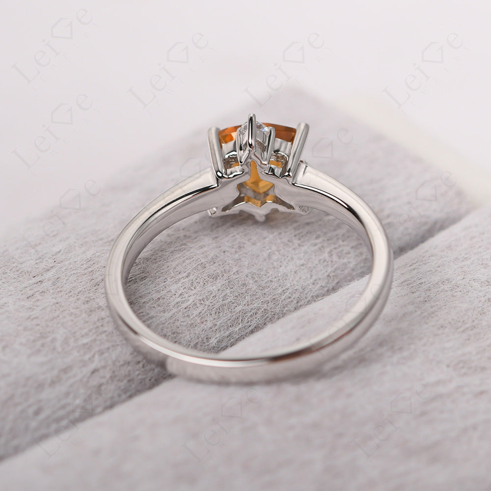 Six Point Star Ring Citrine Wedding Ring