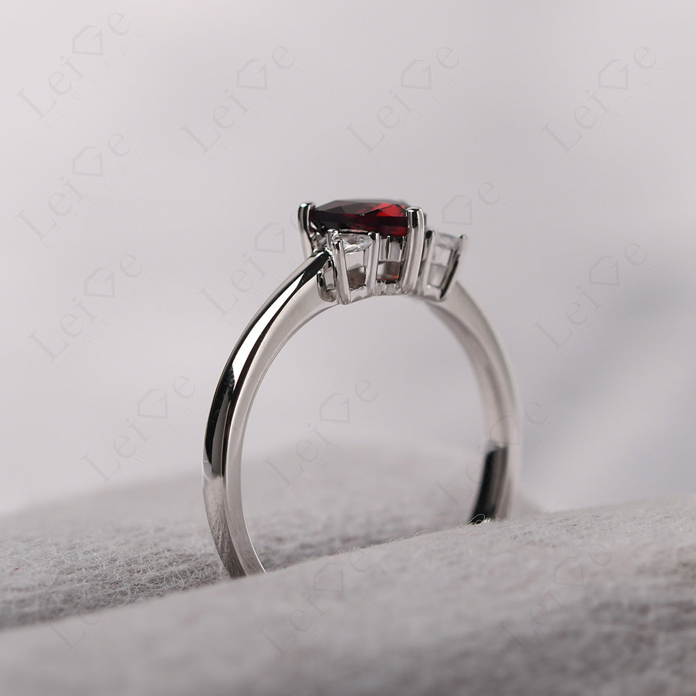 Six Point Star Ring Garnet Wedding Ring