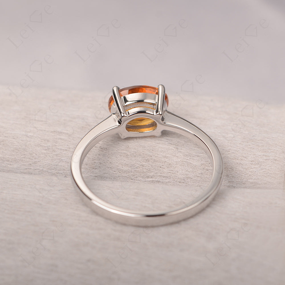 Citrine Horizontal Oval Solitaire Engagement Rings